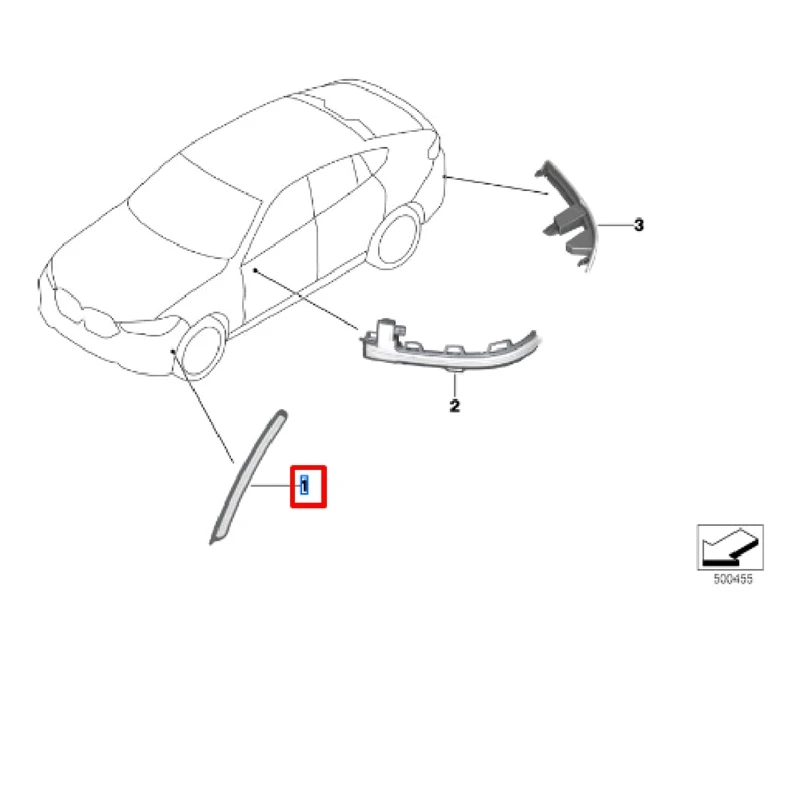 

Front Bumper Side Marker Reflector Light For BMWX6 G06 M F96 2020-2022 Warning Lamp Reflector Trim