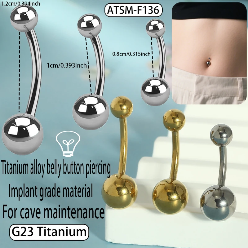 1pc 14G Length G23 Titanium Steel Ball Barbell Sexy Ball Belly Ring Navel Piercing Women Men Button Ring Body Jewelry