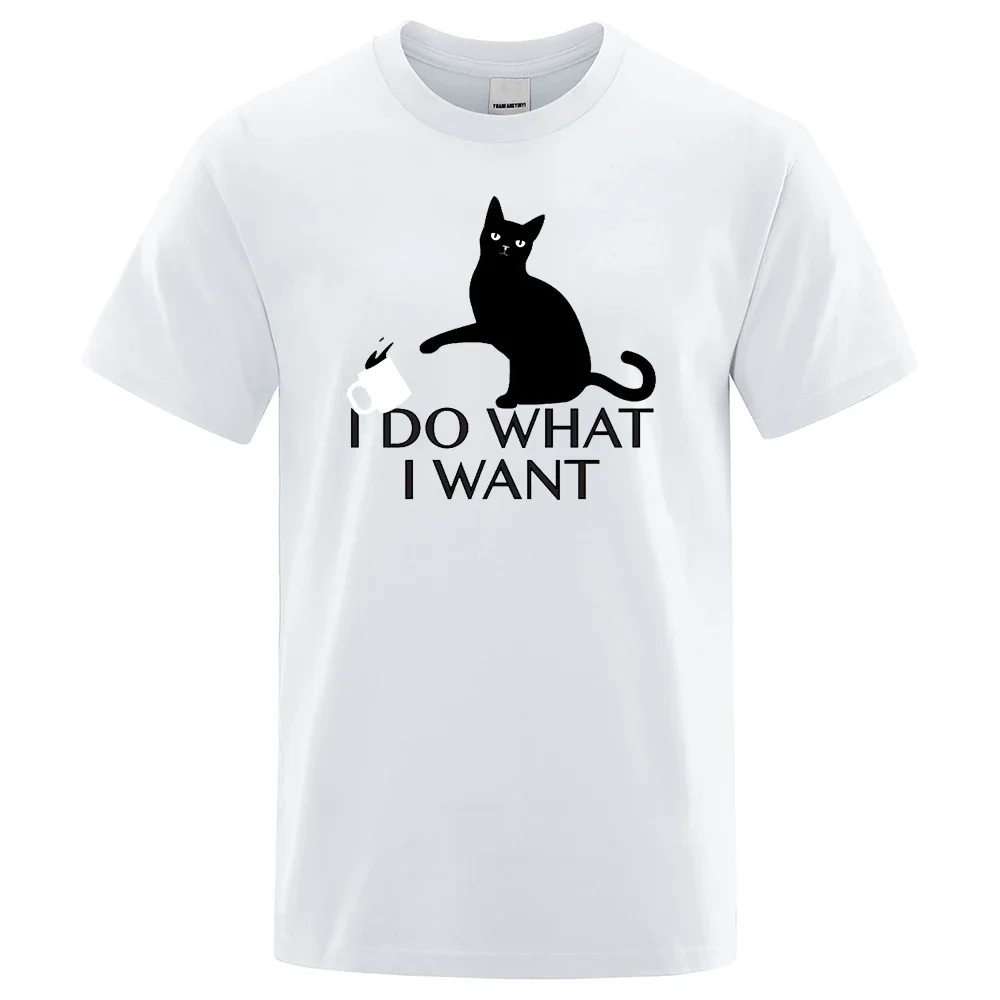 

Cartoon Cat t shirt i do what i want funny letters print harajuku short sleeve cotton casual streetwear hip hop punk tops tee