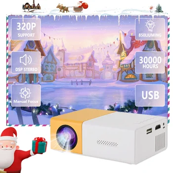 3 in 1 Mini LED Projector Equip 72 Inch Screen and Bracket 320x240P Audio Home Media Player Beamer Outdoor HD Portable Projector 2