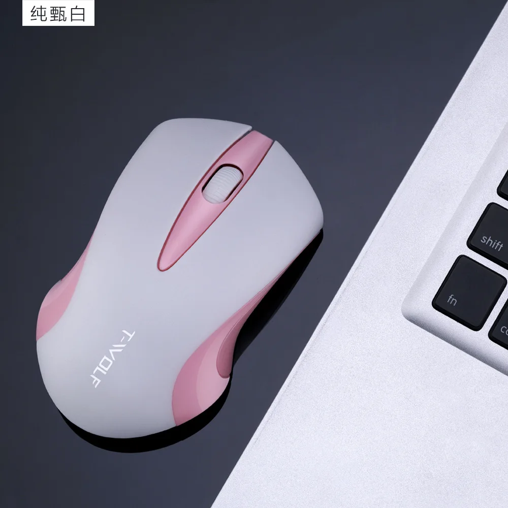 Mouse Computador sem Fio Mouse sem Fio Menina Bonito Mouse Óptico Mouse Moda Ratos para Computador Portátil 1600dpi Rosa - Imagem 2