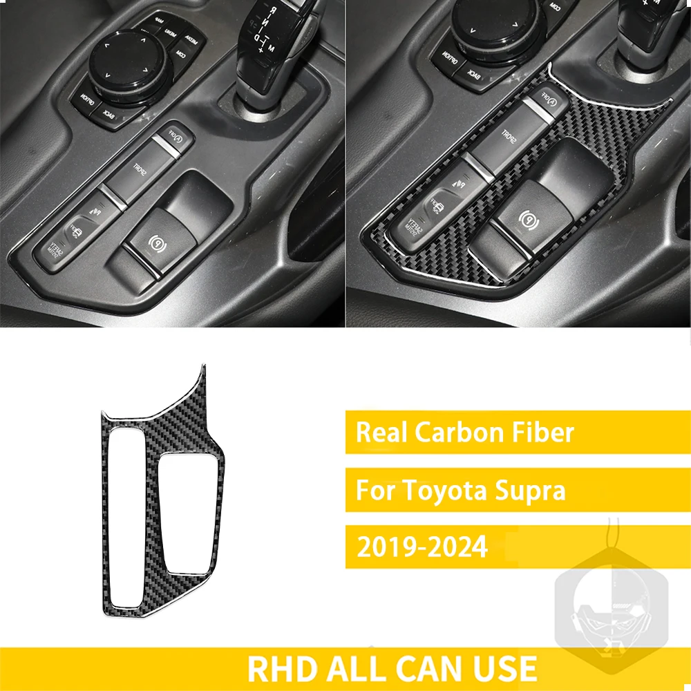 Soft Real Carbon Fiber Car Outer Door Body Trim Sticker 2PCS Fit For Toyota Supra GR...