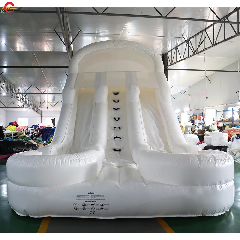 

Free Sea Shipping 8x4m White Bounce Slide Inflatable Playground for Sale