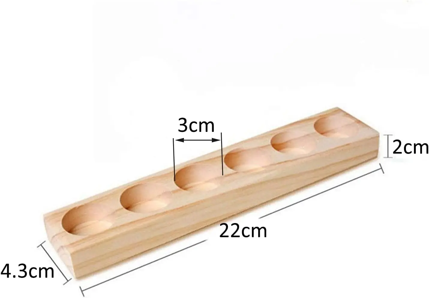 1-Tier Wooden Essential Oil Display Storage Organizer Holder Stand - 6 Slots Natural Hard Pine Wood Rack 6