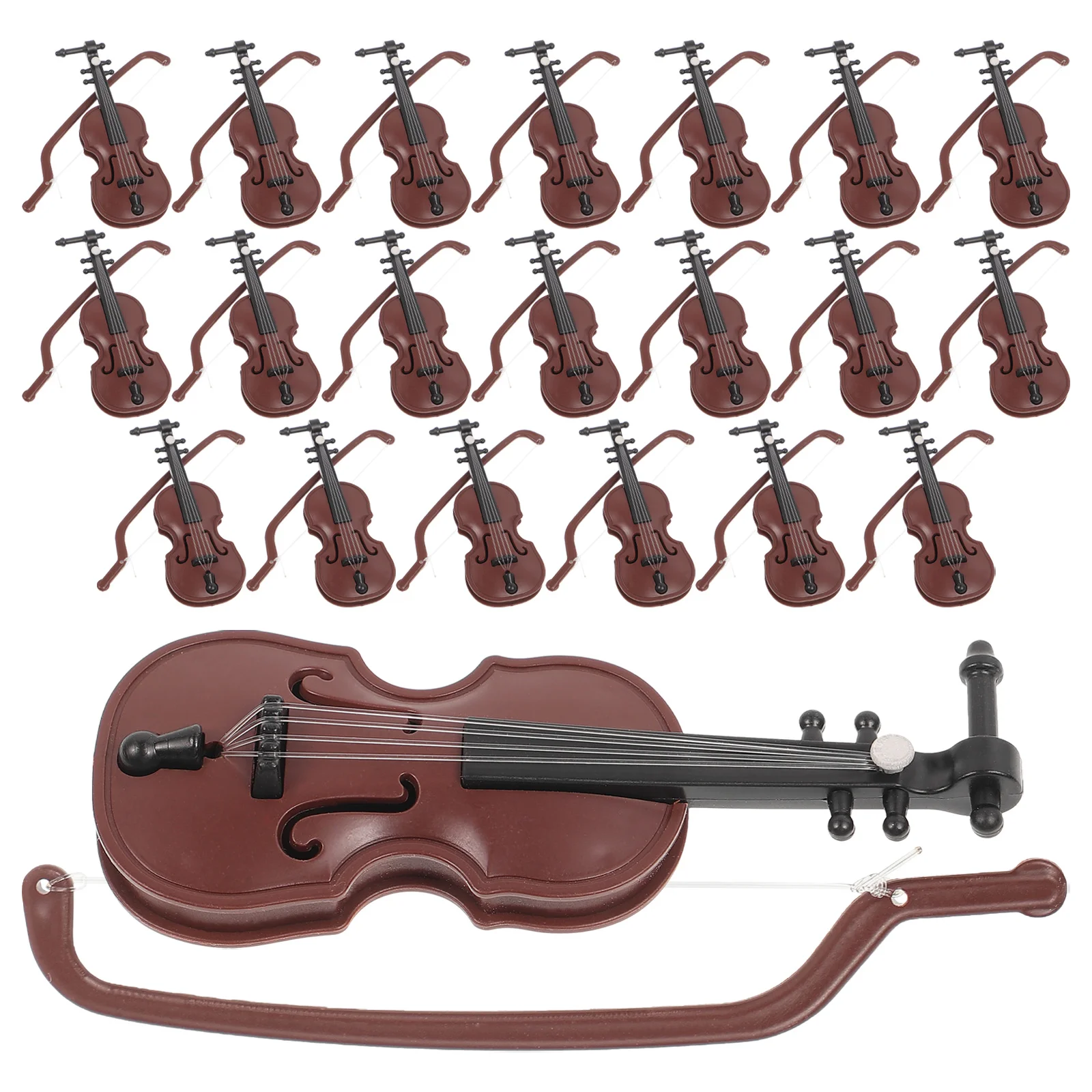 

15/20pcs Mini Violin Models Toys Miniature Wooden Musical Instruments Collection Dollhouse Furniture Decoration