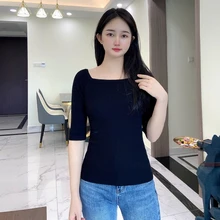 

2022 Pullover Ladies Korean Fashion Women's Sweater Knitted Blouses Basic Outerwear Style Tops Female Clothing Cropped