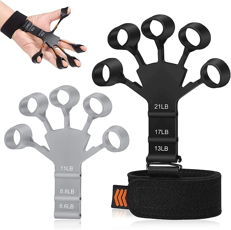 

Finger Strengthener Grip Strength Resistance Training Puller Plus Fixed Strap Finger Resistance Band for Physcial Rehabilitation