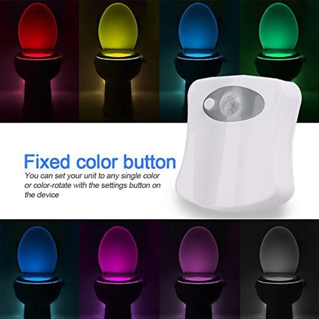 LED Toilet Night Light PIR Motion Sensor Toilet Lamp Led Washroom Night  Lights 8 Colors Battery Powered Bathroom Lighting - AliExpress