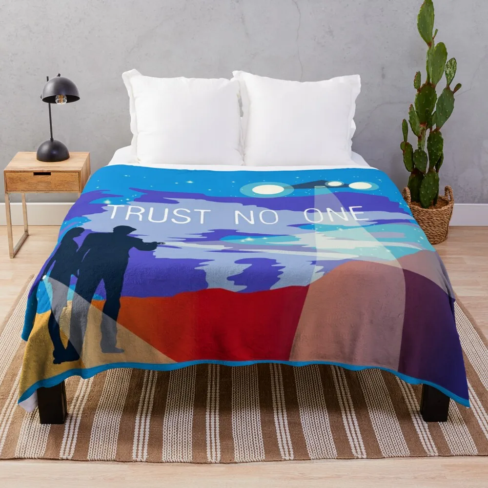 

The X Files Trust no one Mulder and Scully Throw Blanket Soft Blanket anime Sofa Blanket
