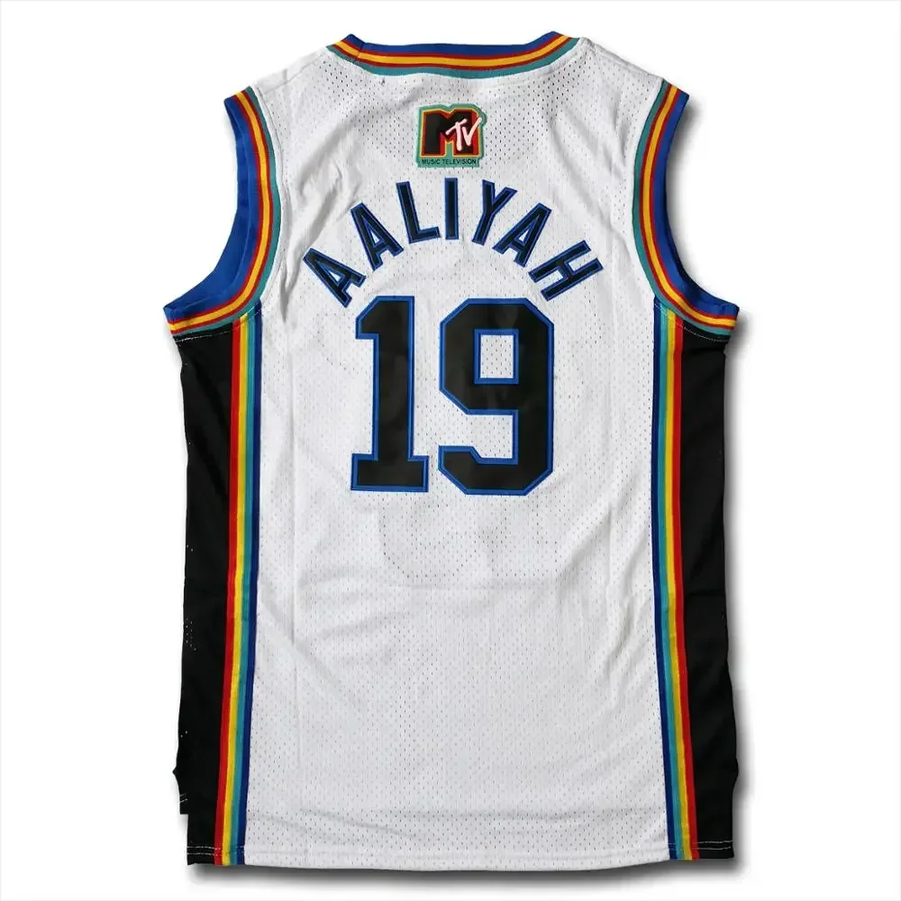 Aaliyah19# Brick Layers CAMBRIDGE 3 White Basketball Jersey Suit Clothes Halloween Cosplay Jersey Shirts Clothing