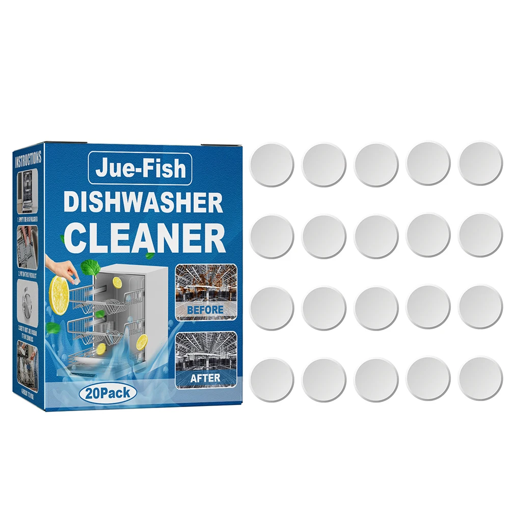 20Pcs Dishwasher Cleaner Strong Oil Stain Removal Descaling Detergent