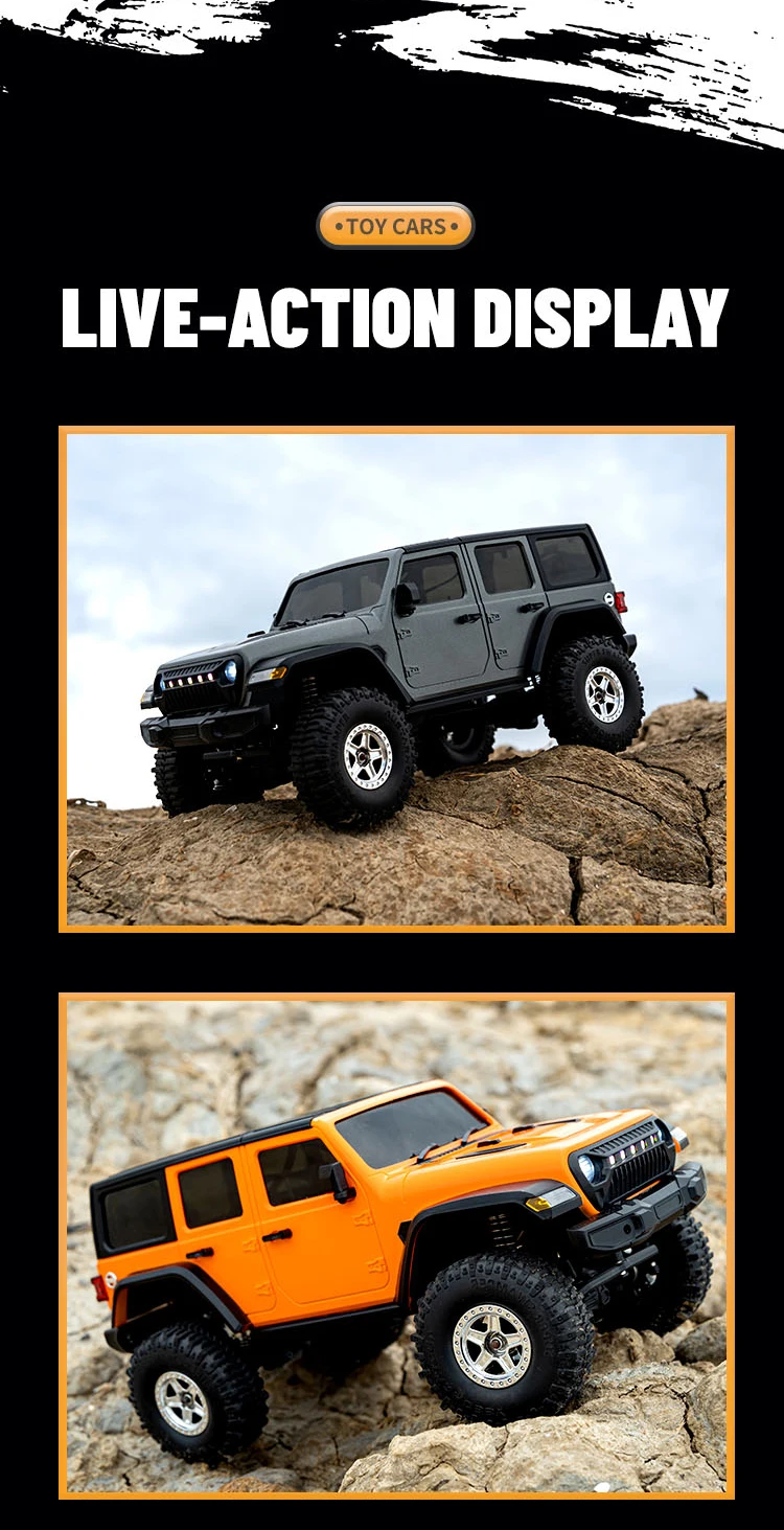JJRC 1:18 nueva simulación Wrangler vehículo de escalada suspensión hidráulica multi terreno velocidad ajustable 4WD veh