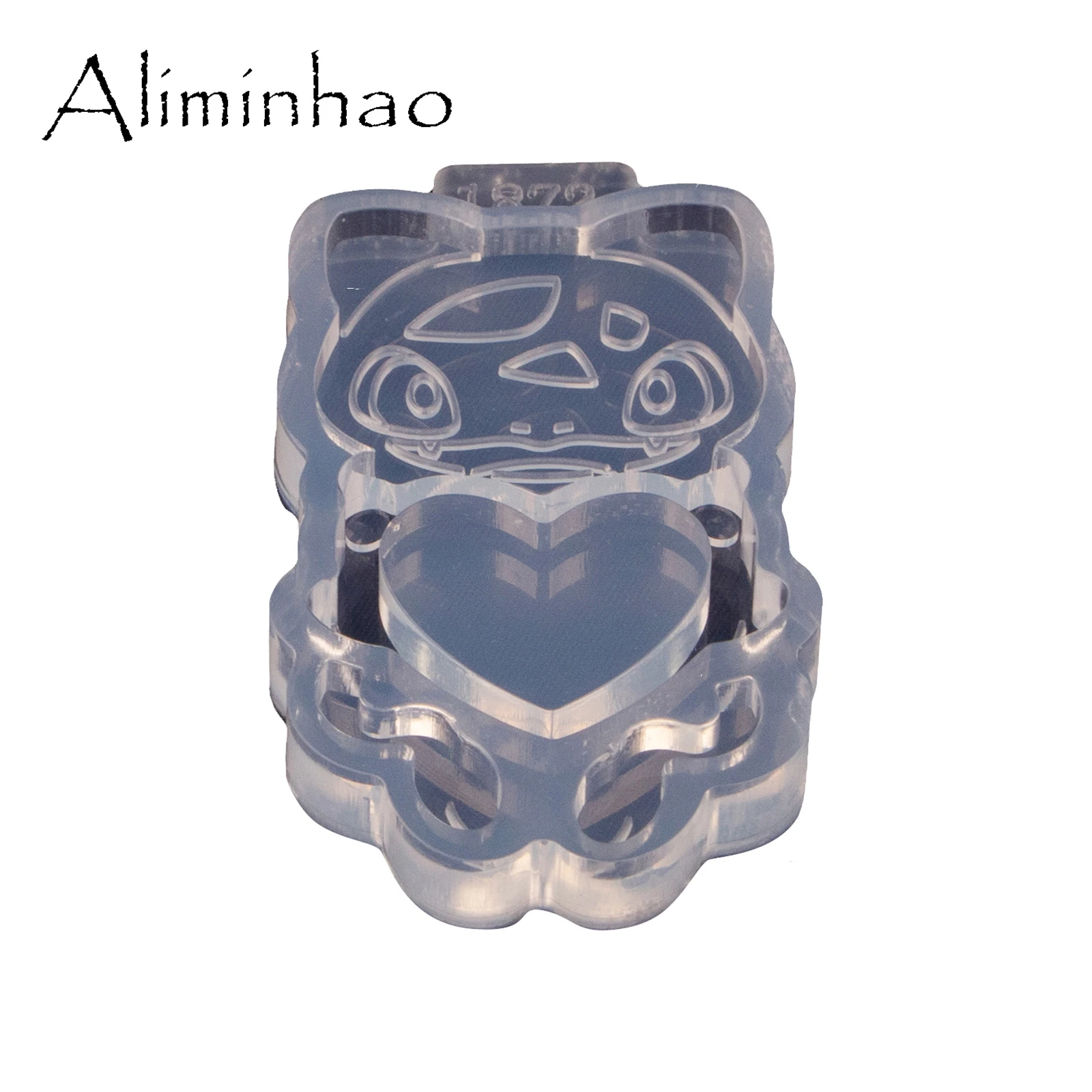 Dy1853 Anime Tier mit Herz Harz Shaker Formen Schmuck DIY handgemachte Charms Schlüssel bund Herstellung Anhänger Gussform – Detail 11