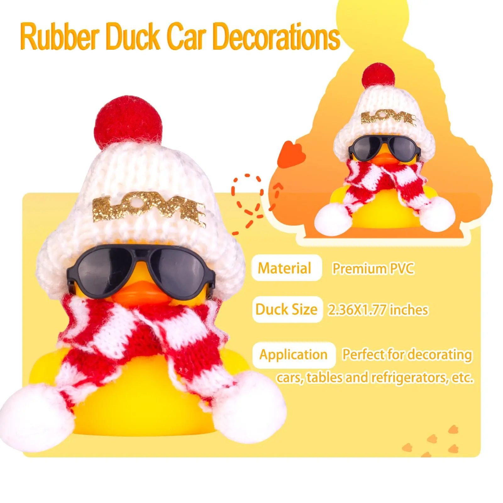 Rubber Duck Car Duck Dashboard Decorations for Cute Car Accessories Party Favors 2