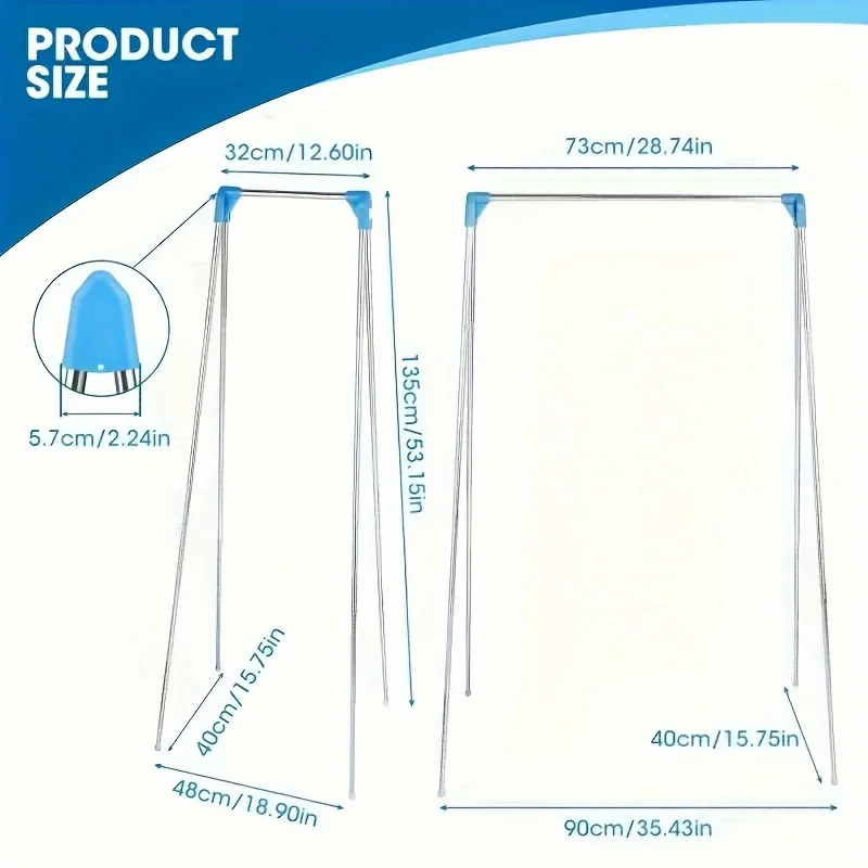 Foldable Clothes Drying Rack Collapsible Clothes Dryer Space Saver Floor Standing Clothes Drying Rack for Balcony Bedroom