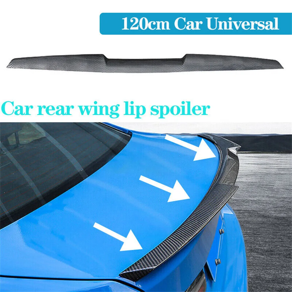 120Cm Auto Tetto Labbro Ala Spoiler Carbon Look Universale Posteriore Tronco Spoiler Ala Materiale Tpu Per Benz Bmw Audi Civic Subaru Tesla