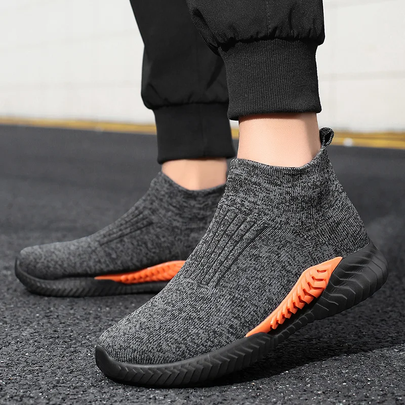Mens Sneakers Outdoor Sport Shoes for Men Fashion Sneakers High Quality Male Soft Comfortable High Top Shoes Slip on Casual Shoe