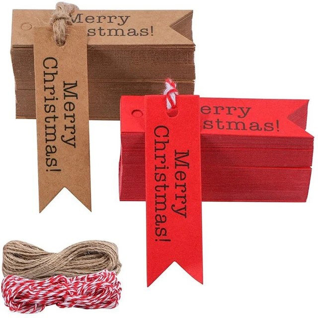 200 PCS Christmas Tags Kraft Paper Gift Tags Hang Labels With Cotton String  And Twine String For Xmas Decoration - AliExpress