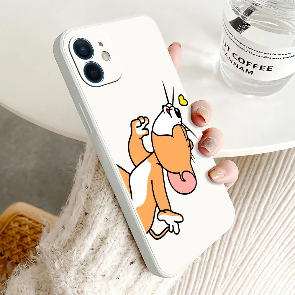 Cartoon Cute Cat Mouse Cases For iPhone 13 12 Pro Max Mini 11 Pro Max X XR XS MAX SE 2020 8 7 6 6S Plus 5 Silicone Phone Cover