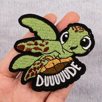 Cute Sea Turtle Cartoon Animal Embroidered Patch – DIY Iron-On Applique for Clothes, Jackets, Bags & Accessories