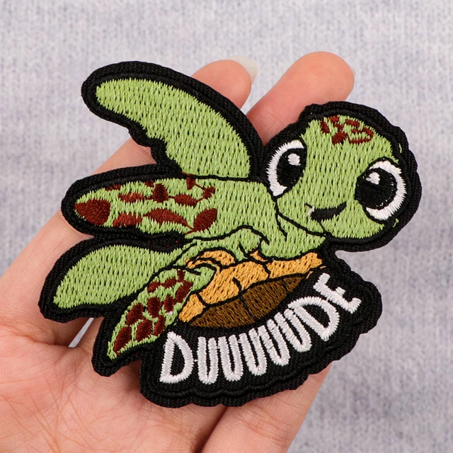 Cute Sea Turtle Cartoon Animal Embroidered Patch – DIY Iron-On Applique for Clothes, Jackets, Bags & Accessories