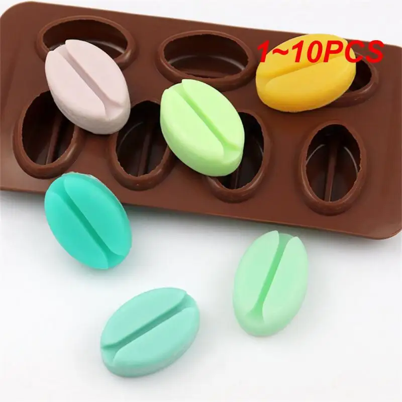 1~10PCS coffee bean ice tray 7hole food grade silicone quick-freezing ice make DIY  Mini Candy Ice Tray Candy Jello Making Mold