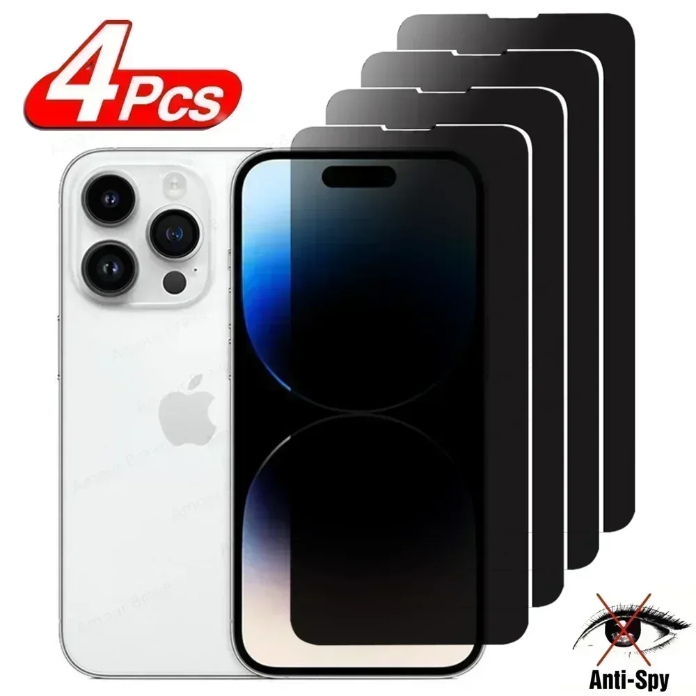 

4 шт. закаленное защитное стекло для iPhone 14 13 12 11 Pro Max Mini XS X XR 7 8 6 14 Plus SE