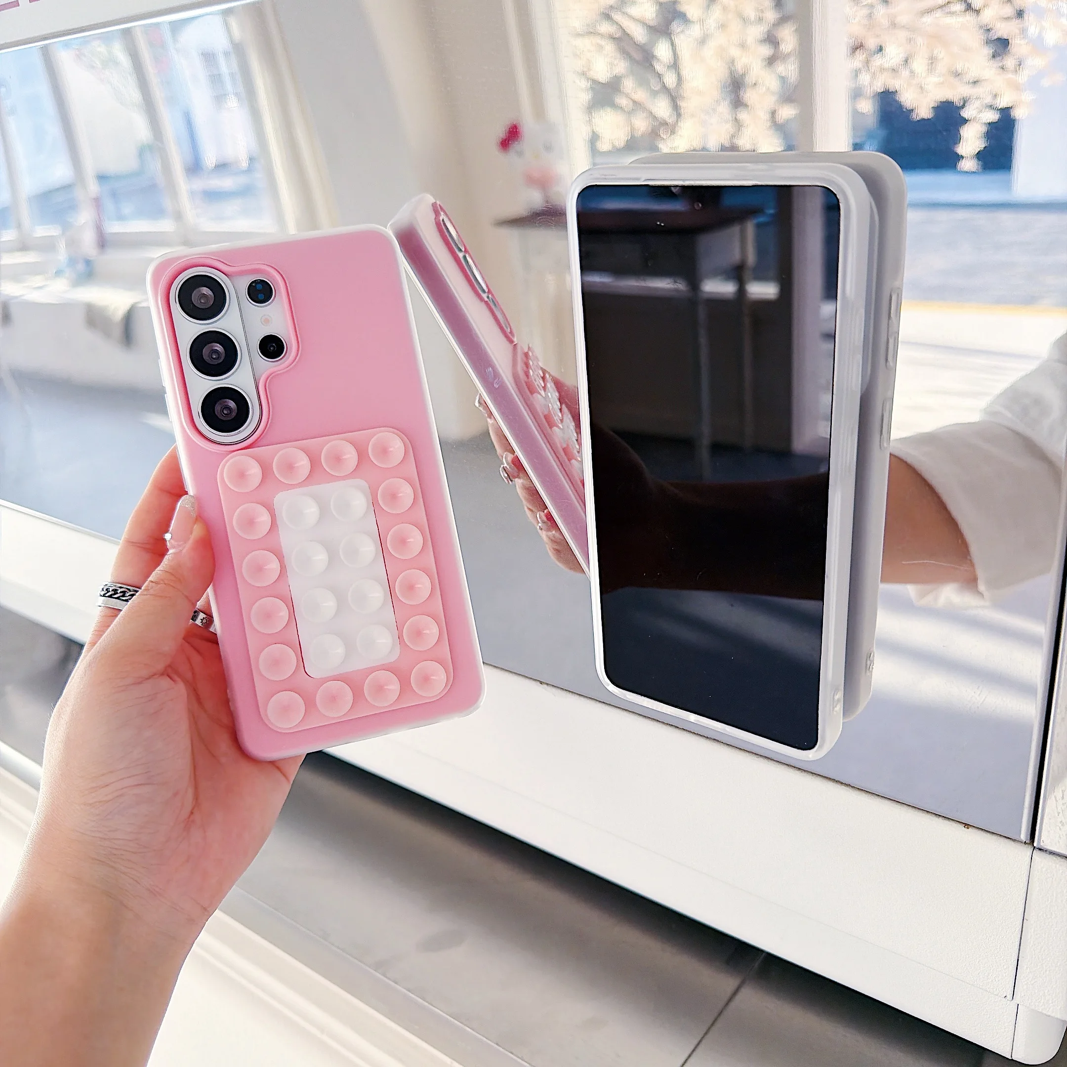Enhanced Dual Color Suction Cup Anti-Slip Phone Case