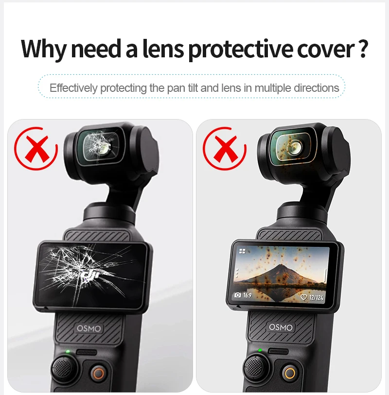 STARTRC Osmo Pocket 3 Gimbal Protective Cover Anti-Fall Handheld Camera Lens Screen Protector for DJI Pocket 3 Accessories