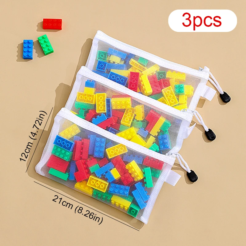Children's puzzle building block toy storage classification bag transparent zipper thumbnail 3