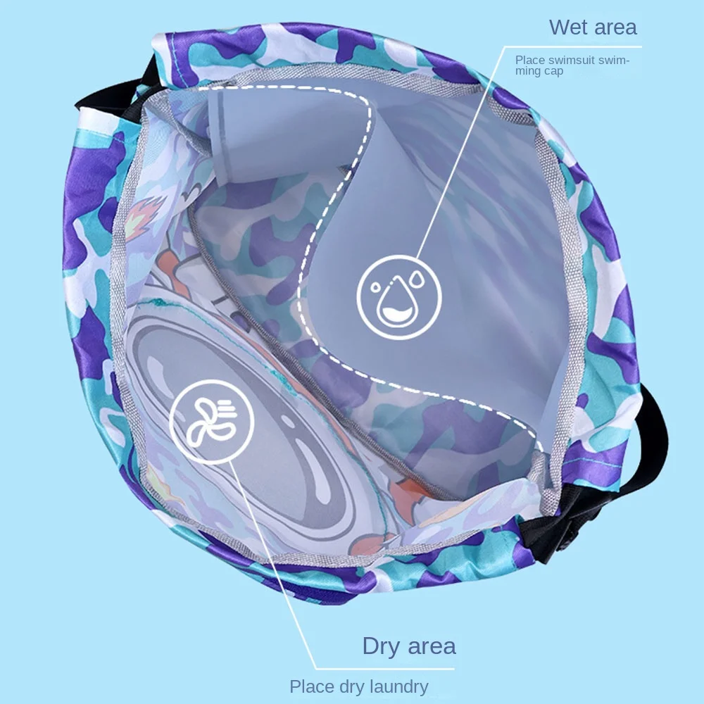 Children's Swimming Bag Wet Dry Sseparation Waterproof Toiletry Storage Bag Sports Portable Cute Beach Backpack for Boys Girls 18 S080d6a72793b427dad8529b6474d1dd42