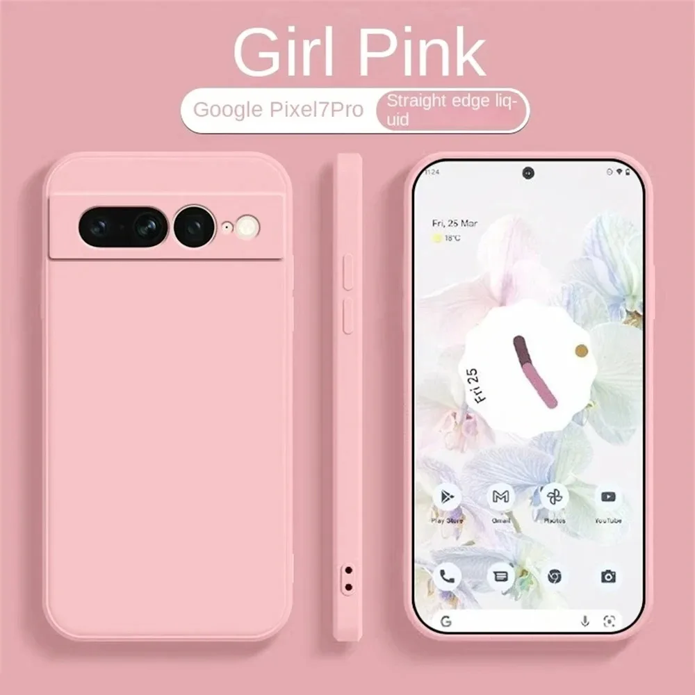 Liquid Silicone TPU Soft Solid Color Shockproof Back Case