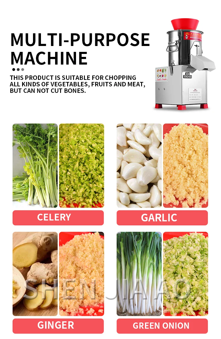 Description Picture 6 of itemModel 160 Vegetable Cutter Electric Vegetable Cutter Chili Mincing Machine Grinder Stainless Steel Food Processing Machine 100-1