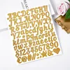 5-10 Sheets 1 inch Glitter Alphabet Letter Stickers Gold Silver Name Number Sticker for Scrapbooking Stanley Cup Mug Craft Decor letter stickers number stickers