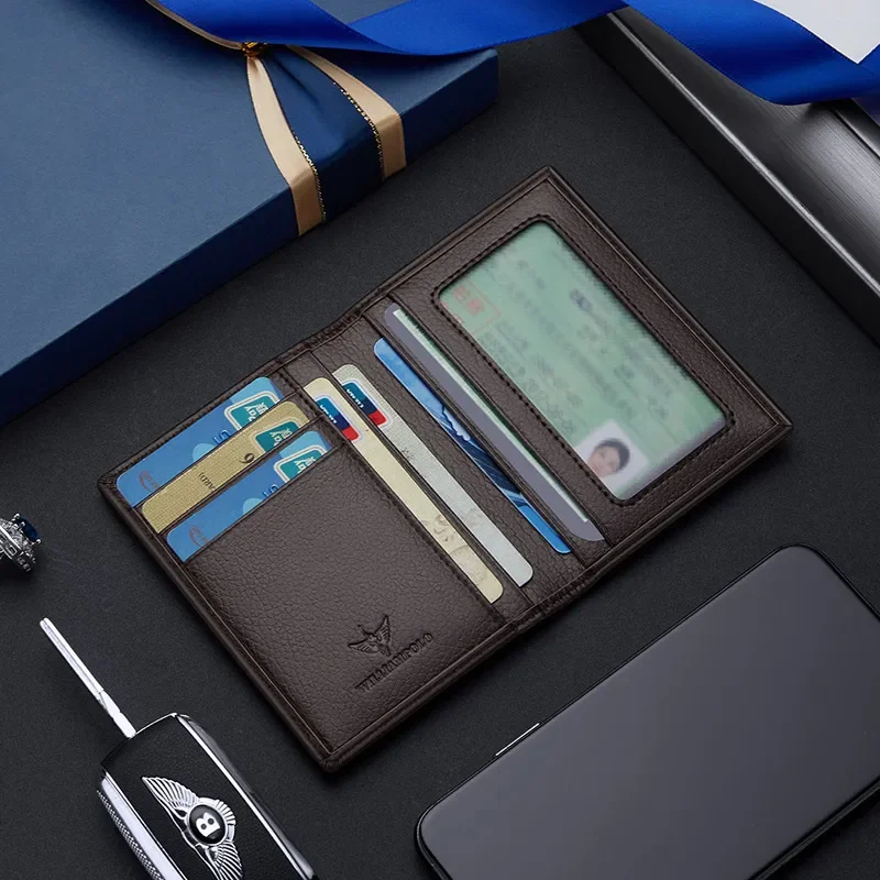 Brand Business Men wallet card holder leather wallet credit card wallet credit card holder card holder card wallet id card case business card holder id card holder document card wallet wallet card bag Genuine Leather Embossing Wallet Bank Credit Card ID Card Holder For Men Gifts
