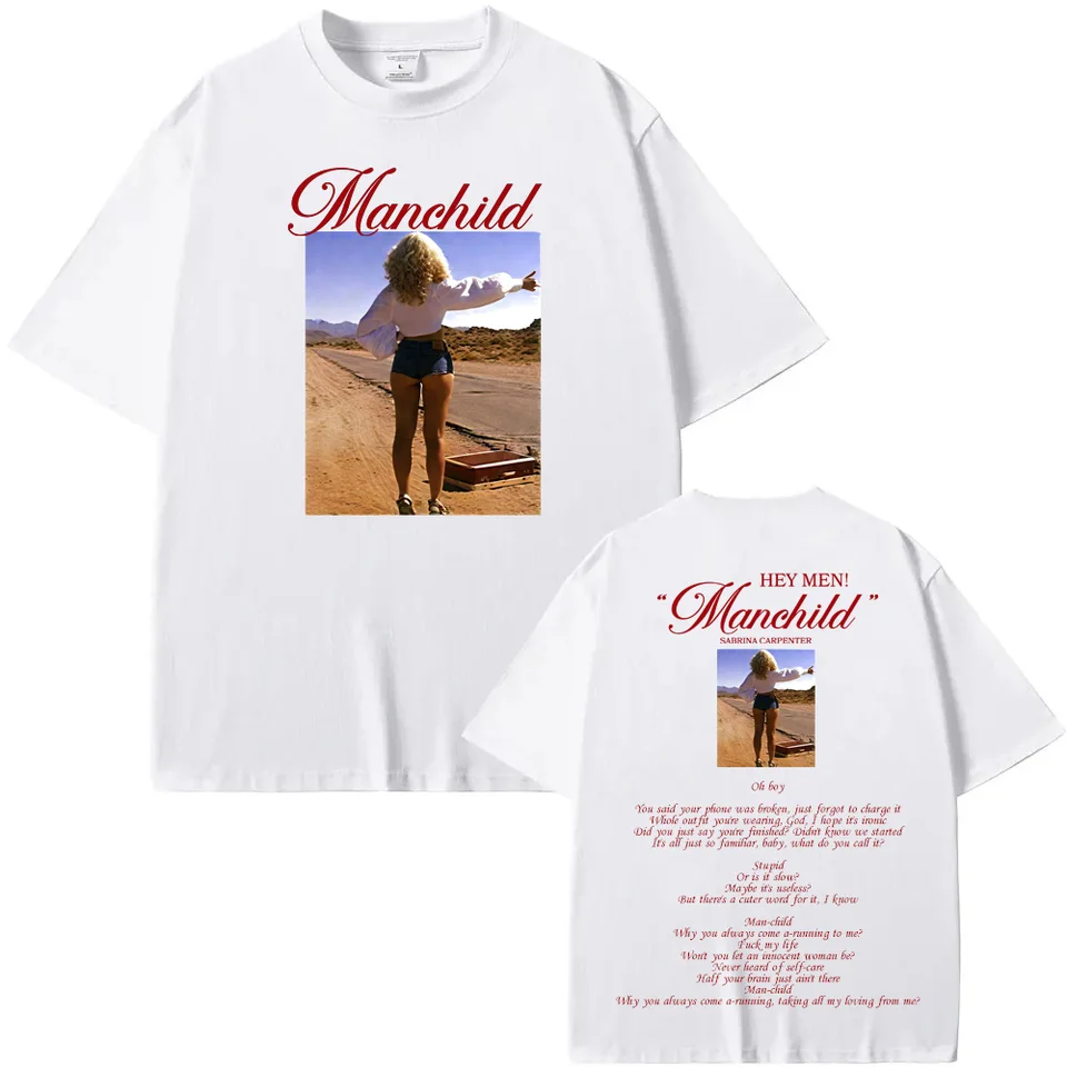 Sabrina Carpenter - Manchild T Shirt Street Hip-hop Rapper Short