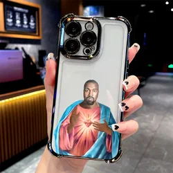 Kanye West YE Plating Anti-Fall Airbag Phone Case Back Cover for Xiaomi 14 Pro 5G (DDB-293DD29559A1)