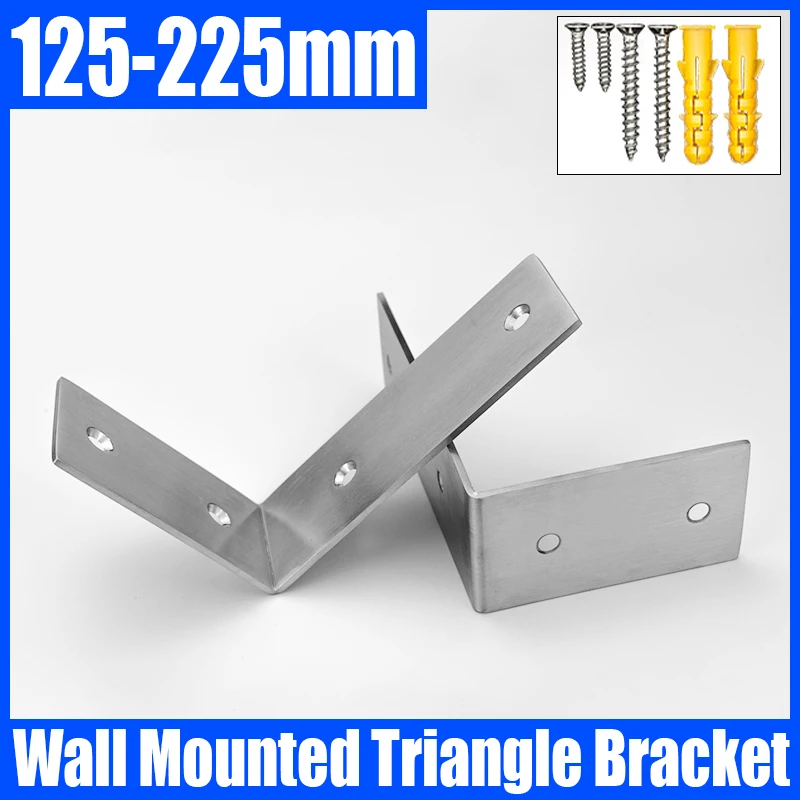 

2PCS Stainless Steel Triangle Bracket Wall Mounted Angle Bracket Bench Table Shelf Bracket Heavy Support Bracket For Furniture