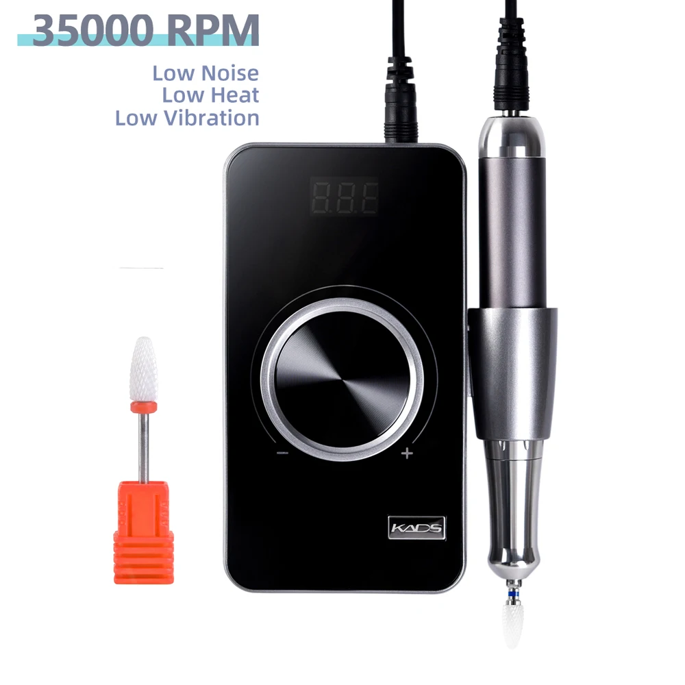 KADS Nail Drill Machine 35000rpm Rechargeable Brushless Motor Portable Electric Apparatus for Manicure Drill Polisher for Nails 6