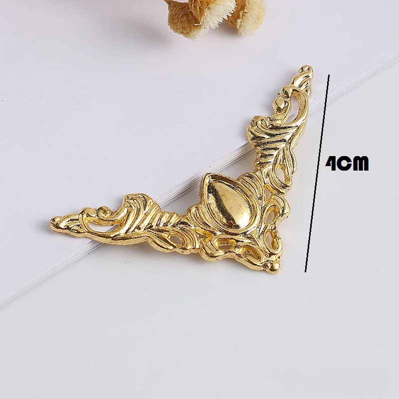 

30PCS Metal Angle Corner Brackets Gold Bronze 40mm Notebook Cover For Menus Photo Frame Furniture Decorative Protector