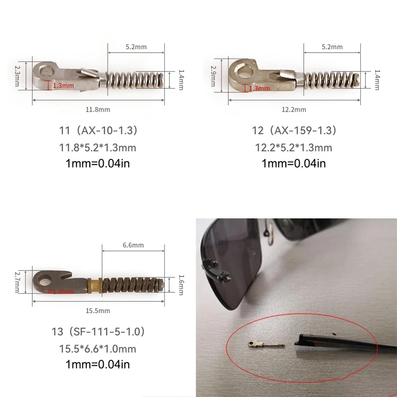 1Pcs Eyeglasses Spring Insert Glasses Repairing Flex Temples Optical Frame Broken Replacement Part Accessory Stainless Steel