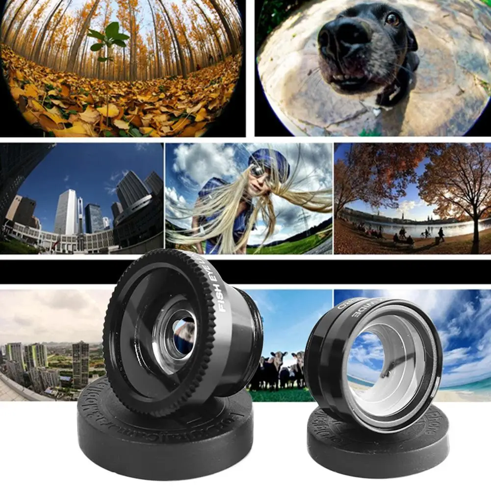 3 in 1 Mobile Phone Camera Lens Kits Wide Angle Macro Fisheye Lenses Ultra-Portable Mobile Fish Eye for iPhone Samsung Xiaomi smartphone lens kit