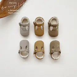 Baby Shoes Winter Boys and Girls Soft Sole Shoes Thick Lamb Wool Comfortable New Fashionable Casual Simple Kids Warm Shoes