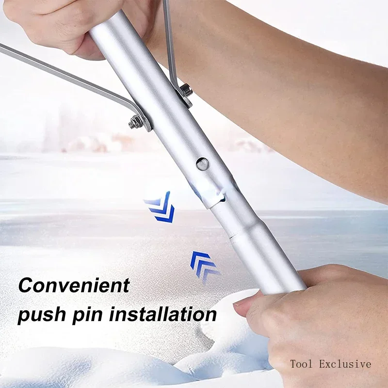 Roof Snow Scraper Aluminum Alloy Shovel Retractable Snow Scraper with Wheels 20 Ft High Snow Removal Tools Lightweight Durable