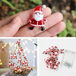 Festive Miniature LED Christmas Street Lamp for Holiday Village Decor (20 Santa LEDs)