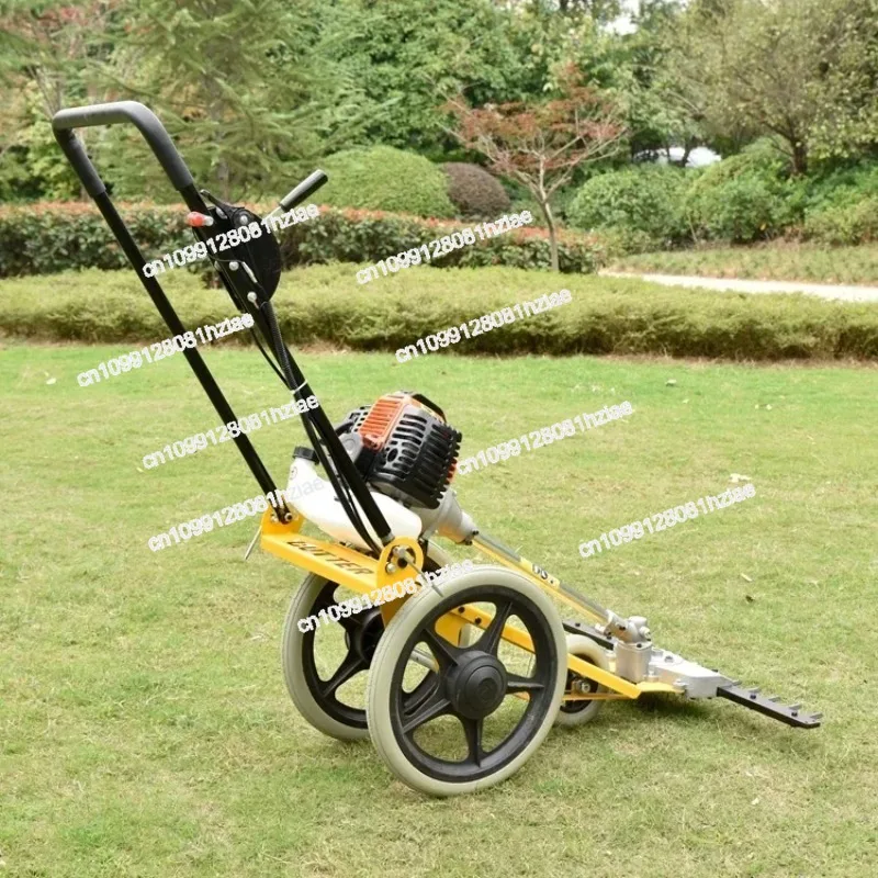 Hot Sales Two Wheels Stroke Grass Trimmer 52cc Hand Push Brush
