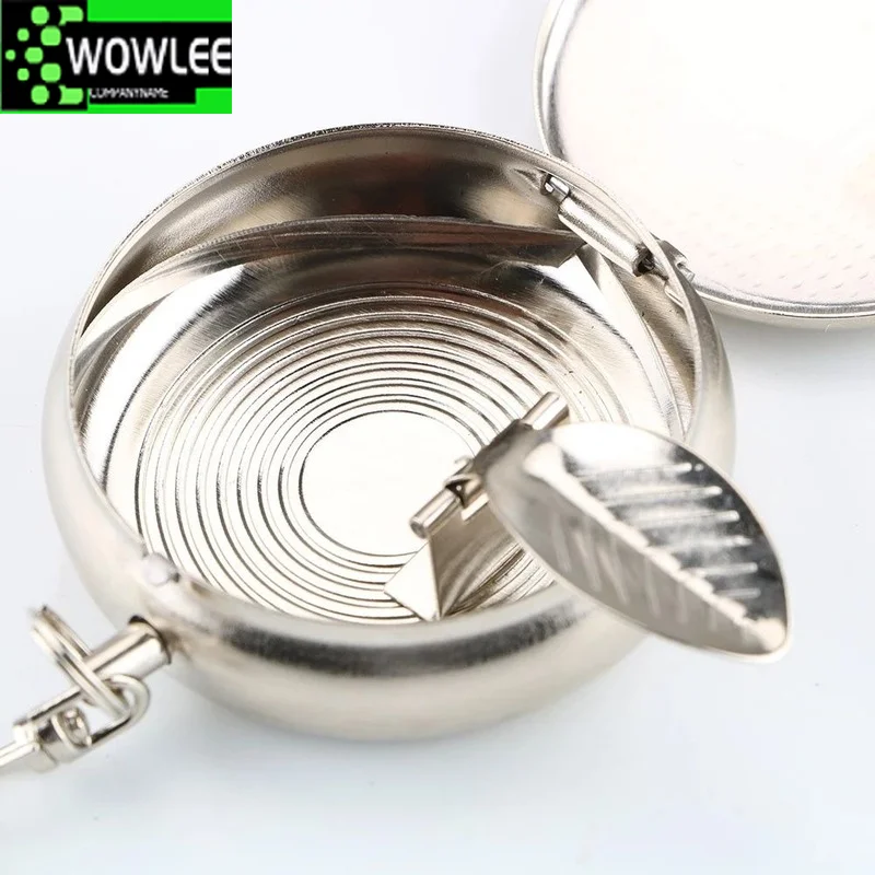 Mini Stainless Steel Pocket Ashtray Vehicle Cigarette Portable with Key Chain Cigar Smoking Tray portable ashtray stainless steel ashtray metal ashtray