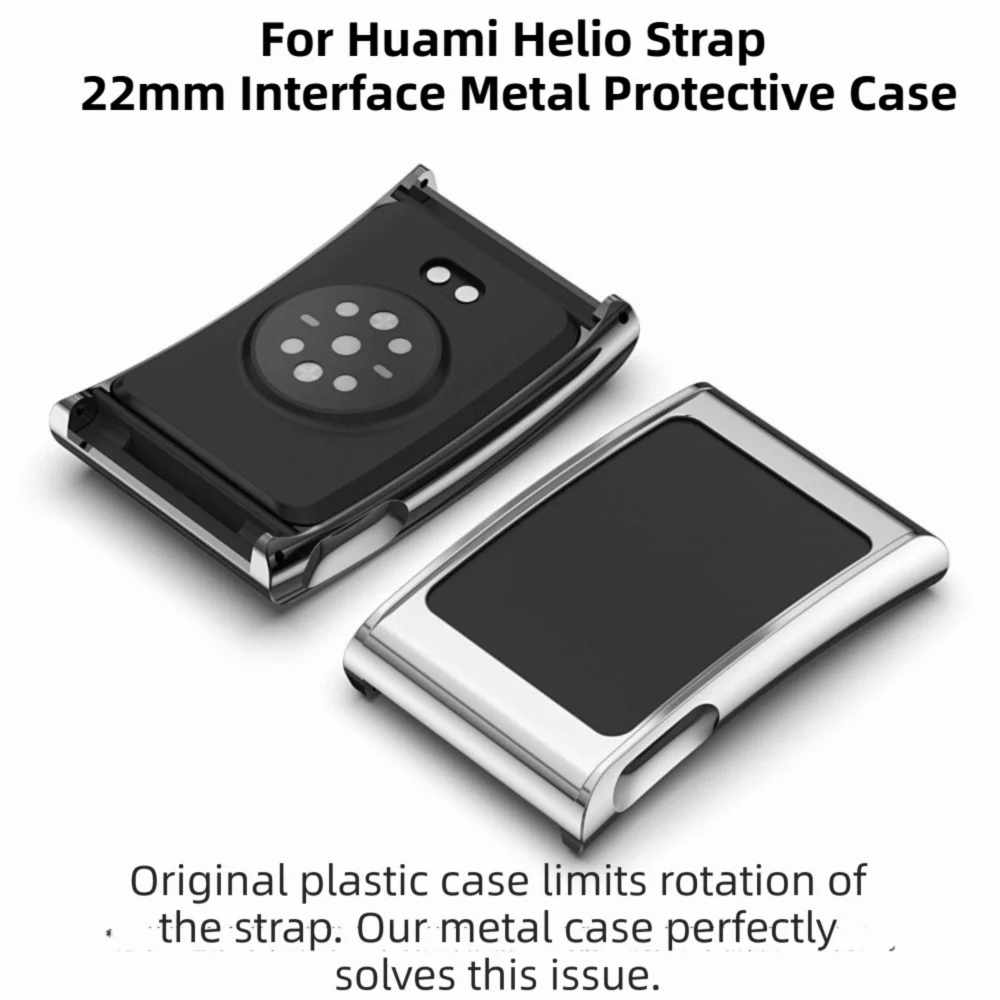 Sleek 22mm Metal Frame Shockproof Protective Watch Shell