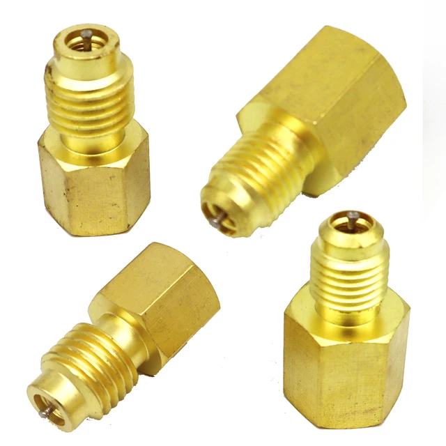CarBole Brass Self-Sealing Can Tap – 1/2" ACME Female To 1/4" SAE, HVAC Puncture Style