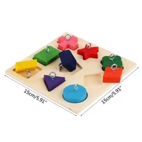 Parrot Educational Toys Parrot Interactive Training Toys Wooden Block Birds Puzzle Toy Bird Supplies 2